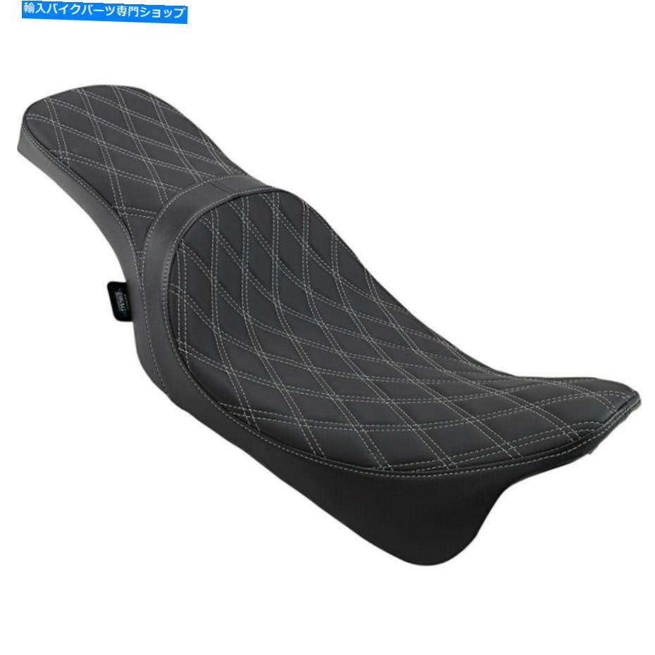 シート ドラッグスペシャリー捕食者2アップシート - ダイヤモンドソーラーレザー（BLK / SLV）0801-1271 Drag Specialties Predator 2-Up Seat - Diamond Solar Leather (Blk/Slv) 0801-1271【並行輸入品】