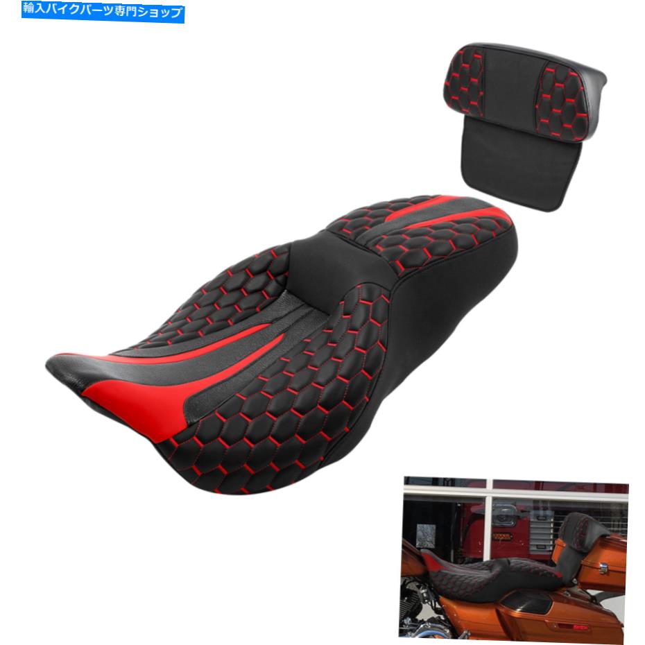 シート ブラックレッドドライバーの助手席背もたれの背もたれのハーレーエレクトログライド14-21 20 Black Red Driver Passenger Seat Backrest Fit For Harley Electra Glide 14-21 20【並行輸入品】