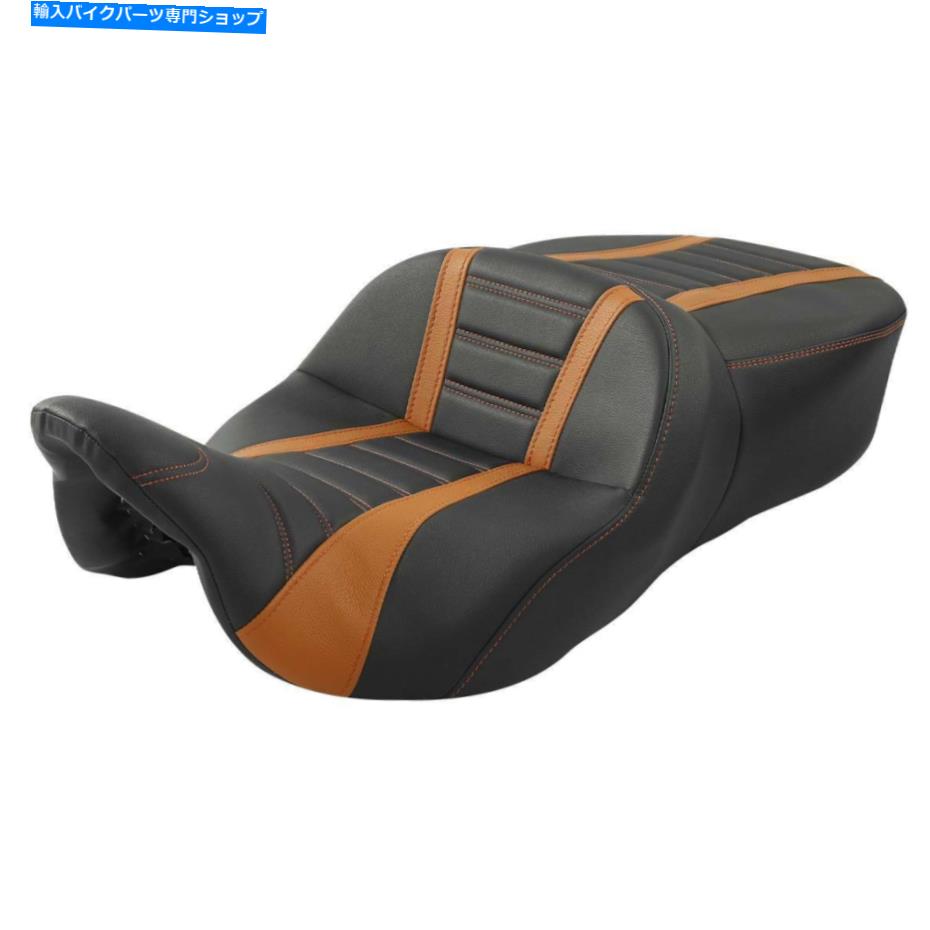 シート ライダードライバー＆旅客席フィットHarley Ultra Limited Flhtk 09-21オレンジ Rider Driver & Passenger Seat Fit For Harley Ultra Limited FLHTK 09-21 Orange【並行輸入品】 - 商品メイン画像