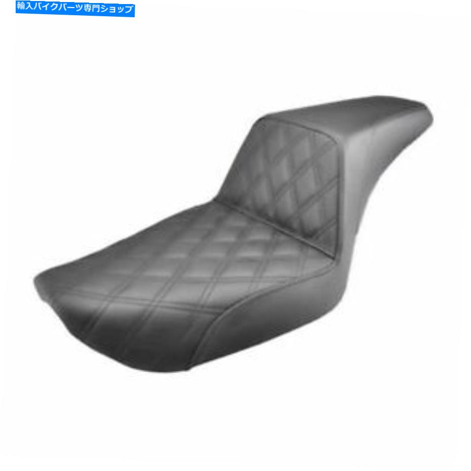 シート Saddlemenステップアップシート - 格子ステッチ - DYNA 896-04-172 SADDLEMEN STEP UP SEAT - LATTICE STITCHED - DYNA 896-04-172【並行輸入品】