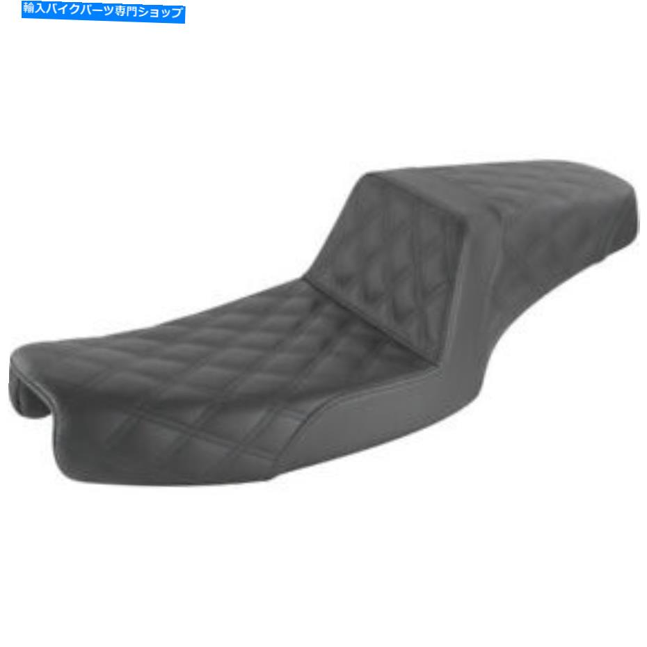シート saddlemenステップアップ2アップシート - 格子ステッチ - DYNA（ブラック）891-04-175 Saddlemen Step Up 2-Up Seat - Lattice Stitched - Dyna (Black) 891-04-175【並行輸入品】