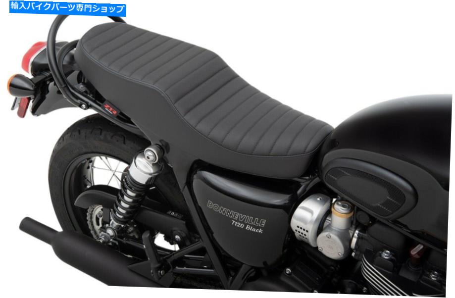 シート Bonneville T100 / 120のためのレトロな古典的なステッチビニール2アップシートブラック0810-2214 Retro Classic Stitch Vinyl 2-Up Seat Black 0810-2214 For Bonneville T100/120【並行輸入品】