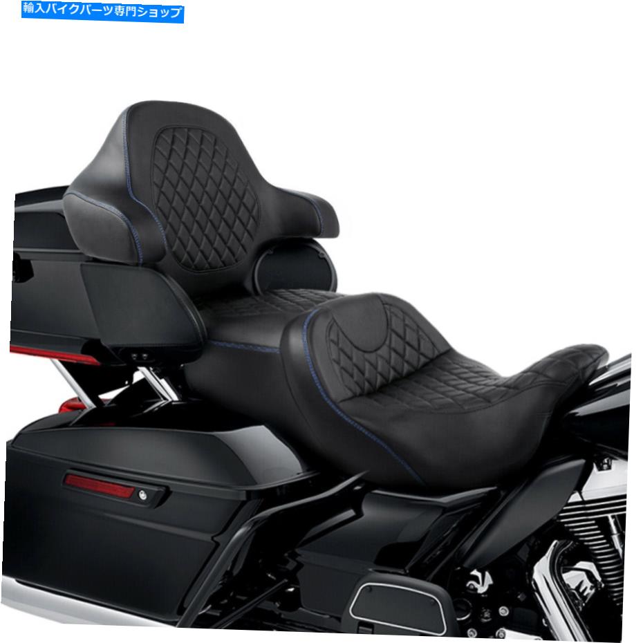 シート ハーレーツーリングエレクトラグライド14-21のための運転席座席＆キングバックレストフィット Driver Passenger Seat & King Backrest Fit For Harley Touring Electra Glide 14-21【並行輸入品】