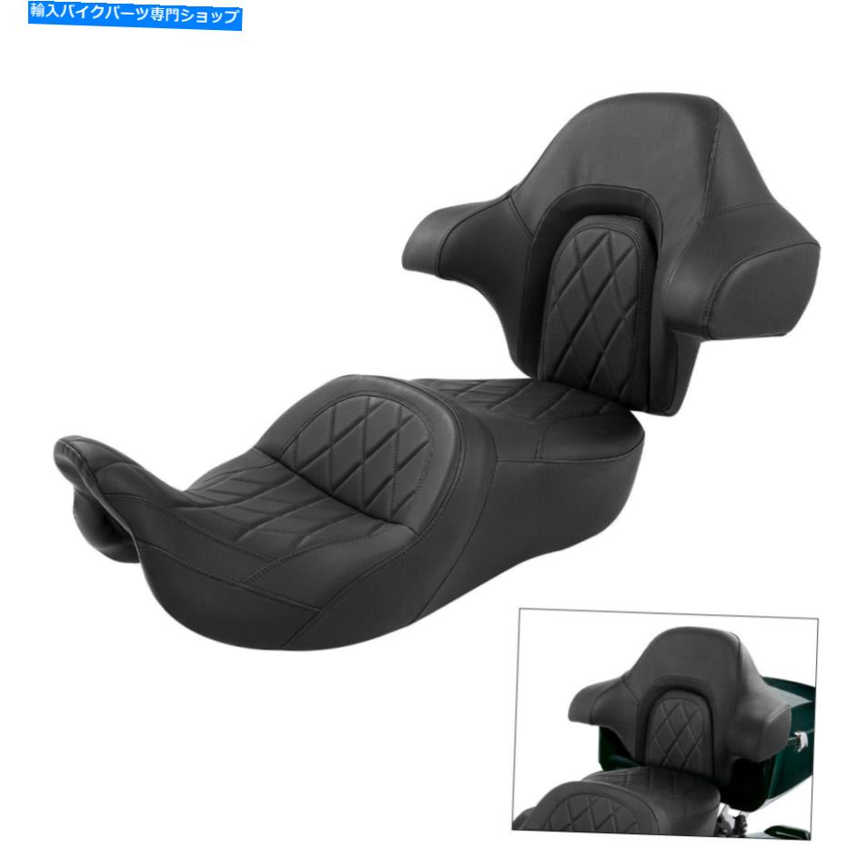 シート ハーレーストリートグライド2014-2021のための黒の運転席旅客シート背もたれのパッドフィット Black Driver Passenger Seat Backrest pad Fit For Harley Street Glide 2014-2021【並行輸入品】