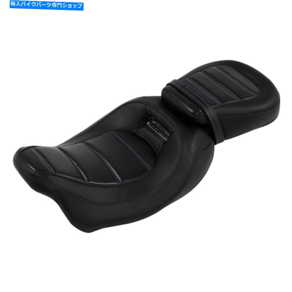 シート 青いステッチライダーの助手席フィットハーレーツーリングロードグライドキング09-21 Blue stitching Rider Passenger Seat Fit For Harley Touring Road Glide King 09-21【並行輸入品】
