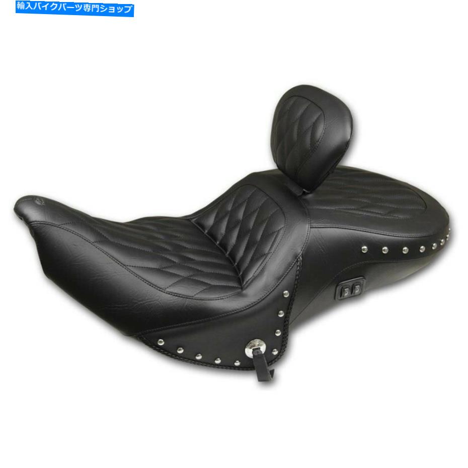 シート マスタング79664ブラックダイヤモンドステッチツーリングシートW / Backrest＆Heat 15-18インド Mustang 79664 Black Diamond Stitch Touring Seat w/Backrest & Heat 15-18 Indian【並行輸入品】
