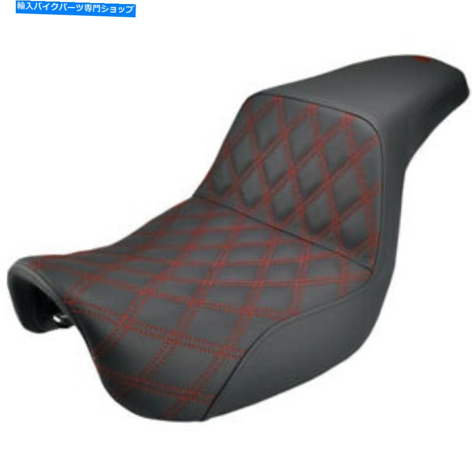 シート saddlemenステップアップ2-UPシート - 格子ステッチ - DYNA（RED）806-04-172RD Saddlemen Step Up 2-Up Seat - Lattice Stitched - Dyna (Red) 806-04-172RD【並行輸入品】｜Us Custom Parts Shop USDM