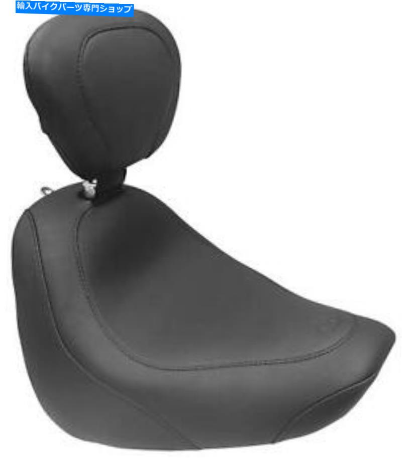 シート マスタング79336ドライバーの背もたれ付きワイドトリプルソロシート - 滑らか - 黒 Mustang 79336 Wide Tripper Solo Seat with Driver Backrest - Smooth - Black【並行輸入品】