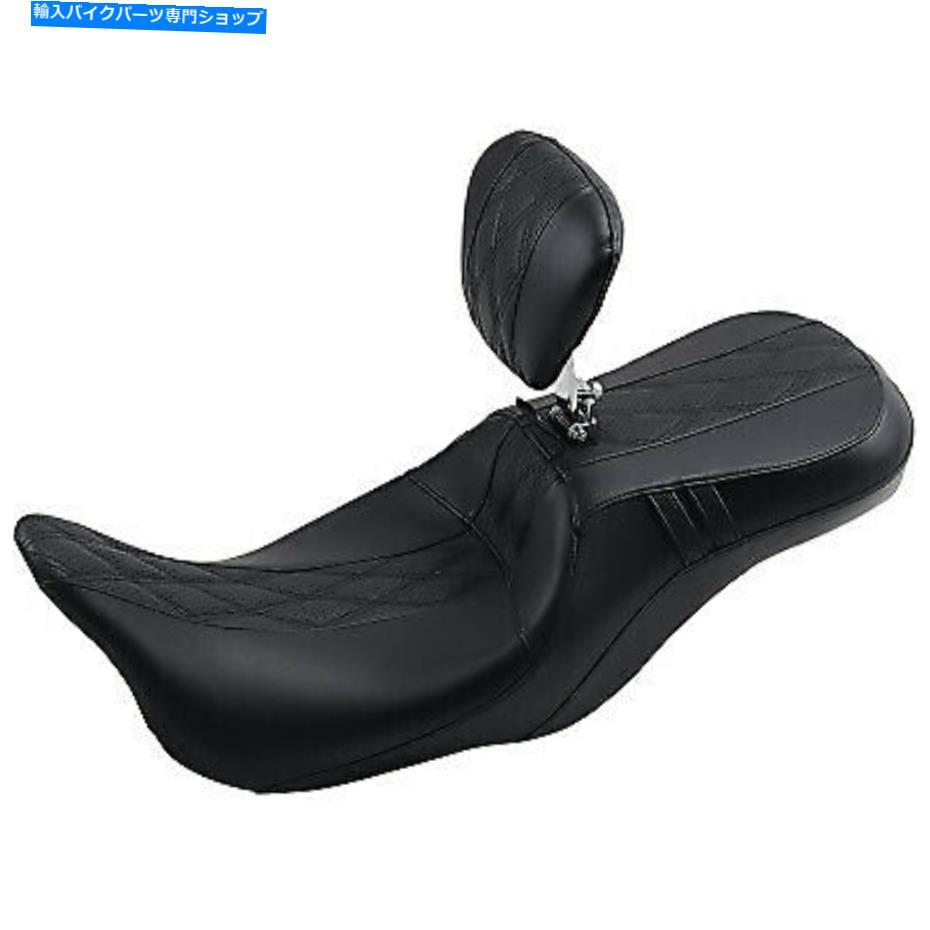 シート Le Pera Outcast GT席W背もたれブラックダブルダイヤモンドステッチ08-2020ツーリング Le Pera Outcast GT Seat w Backrest Black Double Diamond Stitched 08-2020 Touring【並行輸入品】