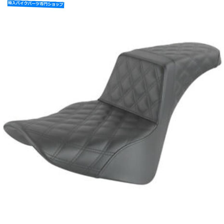 シート サドルメンステップアップ2アップシート - 格子ステッチ（ブラック）818-33-175 Saddlemen Step Up 2-Up Seat - Lattice Stitched (Black) 818-33-175【並行輸入品】
