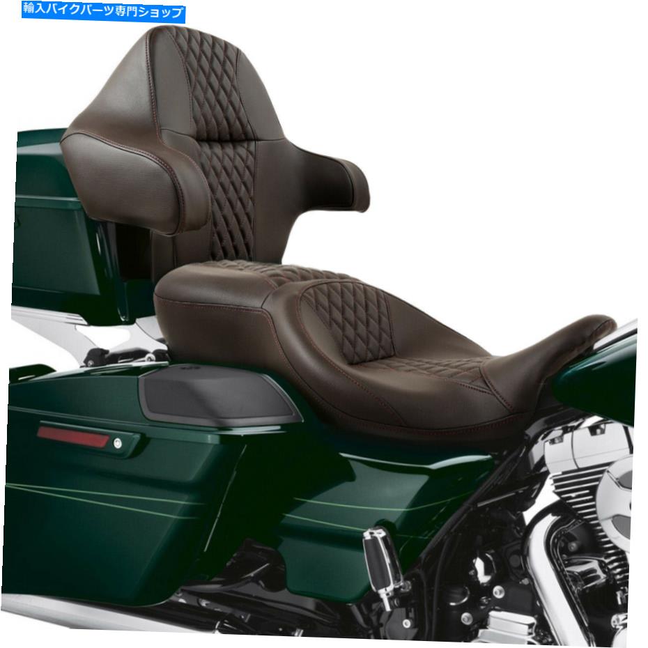 シート ハーレーCVOストリートロードグライド14-21のための運転席の助手席の背もたれのパッドフィット Driver Passenger Seat Backrest Pad Fit For Harley CVO Street Road Glide 14-21【並行輸入品】