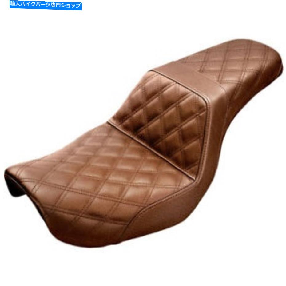 シート サドルメンブラウンフル格子ステッチステップアップシート2004-05ハーリーダイナFXD Saddlemen Brown Full Lattice Stitch Step Up Seat 2004-05 Harley Dyna FXD【並行輸入品】
