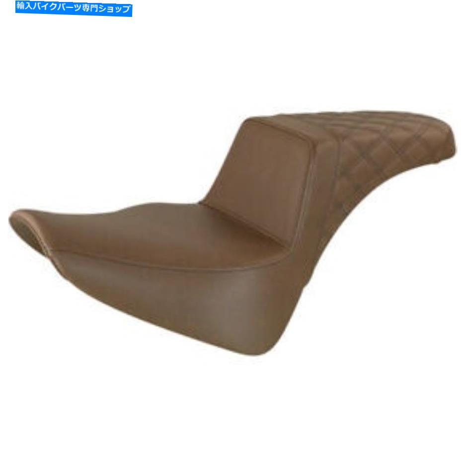 シート Saddlemenステップアップ2アップシート - 旅客格子ステッチ（茶色）818-33-173BR Saddlemen Step Up 2-Up Seat - Passenger Lattice Stitched (Brown) 818-33-173BR【並行輸入品】