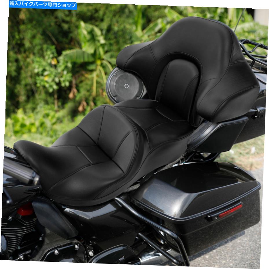 シート 運転席座席＆リアバックレストフィットHarley Road King flhr 14-21 2015 Driver Passenger Seat & Rear Backrest Fit For Harley Road King FLHR 14-21 2015【並行輸入品】