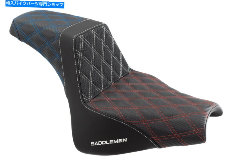 シート Saddlemen ACM USAステップ2UPのラティスダイヤモンドステッチシートハーレーソフトソフト脂肪ボブM8 Saddlemen ACM USA Step 2Up Lattice Diamond Stitch Seat Harley Softail Fat Bob M8【並行輸入品】