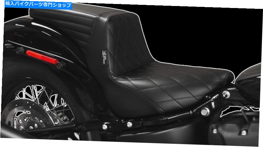 シート Le Pera Black Kickflip Diamond 2 Upオートバイシート18-19ハーレーソフトFLFB Le Pera Black Kickflip Diamond 2 Up Motorcycle Seat 18-19 Harley Softail FLFB【並行輸入品】