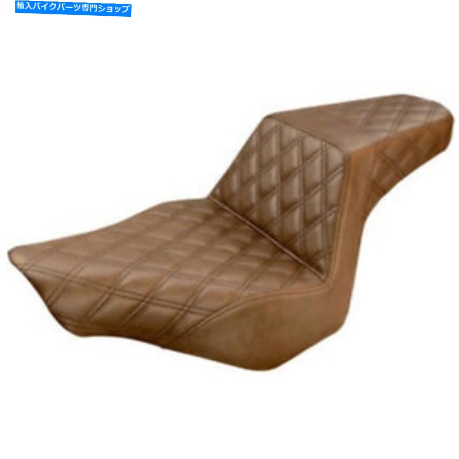 シート Saddlemenステップ2茶色のフルラティスステッチシートハーレー13-17 Softail Breakout Saddlemen Step 2 Up Brown Full Lattice Stitch Seat Harley 13-17 Softail Breakout【並行輸入品】