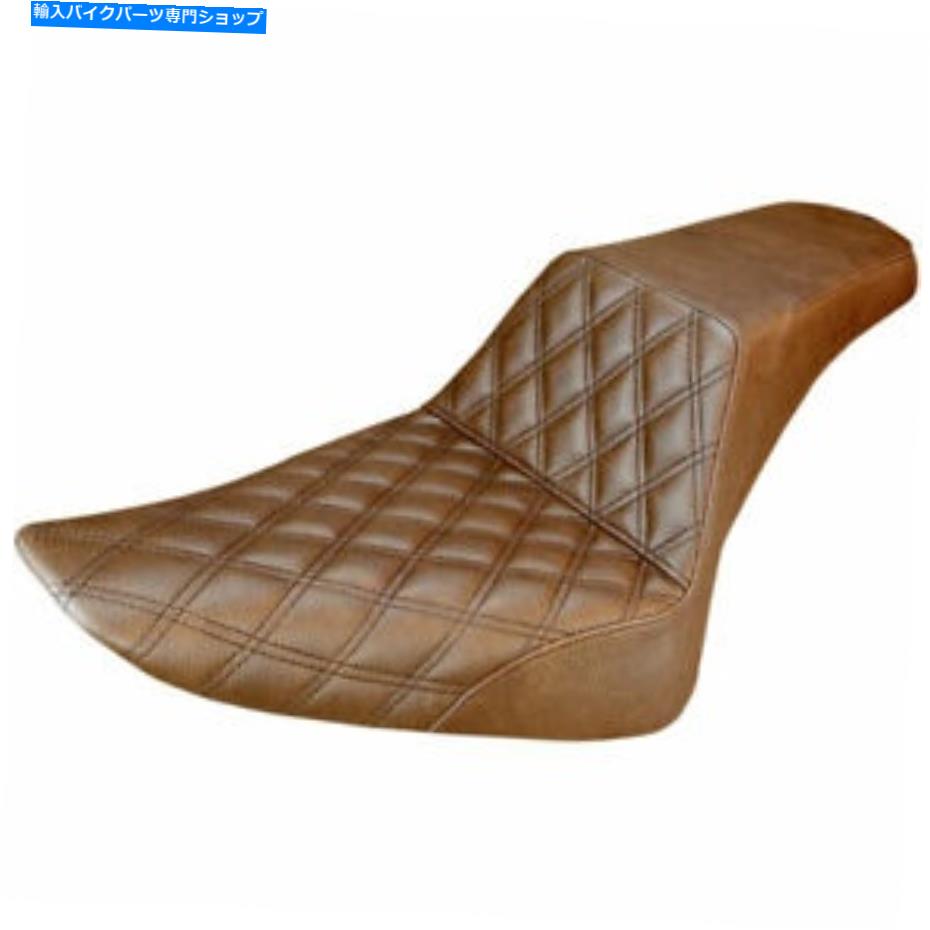 シート サドルメン茶色の昇圧フロントラティスステッチシートハーレー2012-17 FLS 2011-13 FXS Saddlemen Brown Step-Up Front Lattice Stitch Seat Harley 2012-17 FLS 2011-13 FXS【並行輸入品】