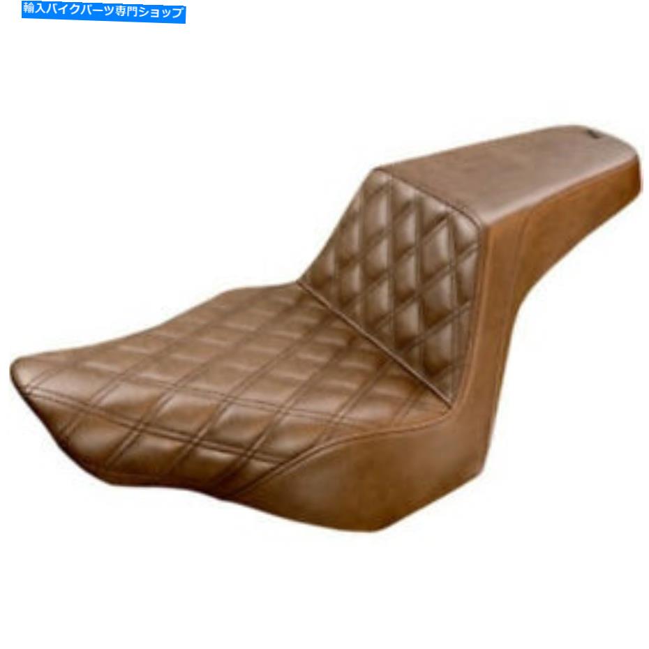 シート Saddlemenステップ2茶色のフロントラティスステッチシートハーレー2013-17 Softail FXSB Saddlemen Step 2 Up Brown Front Lattice Stitch Seat Harley 2013-17 Softail FXSB【並行輸入品】｜Us Custom Parts Shop USDM