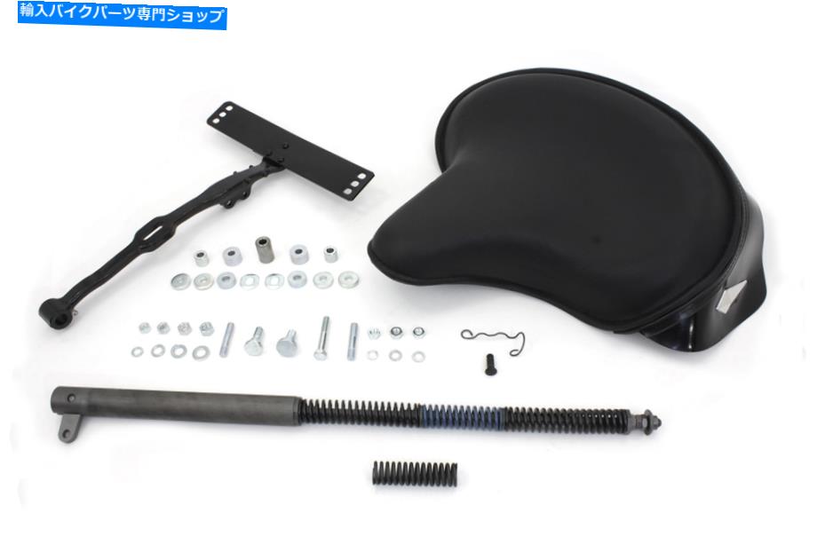 シート ハーレーシャベルヘッド用ブラックレザーデラックスソロシートキット 1936-1973 Black Leather Deluxe Solo Seat Kit for Harley Shovelhead【並行輸入品】