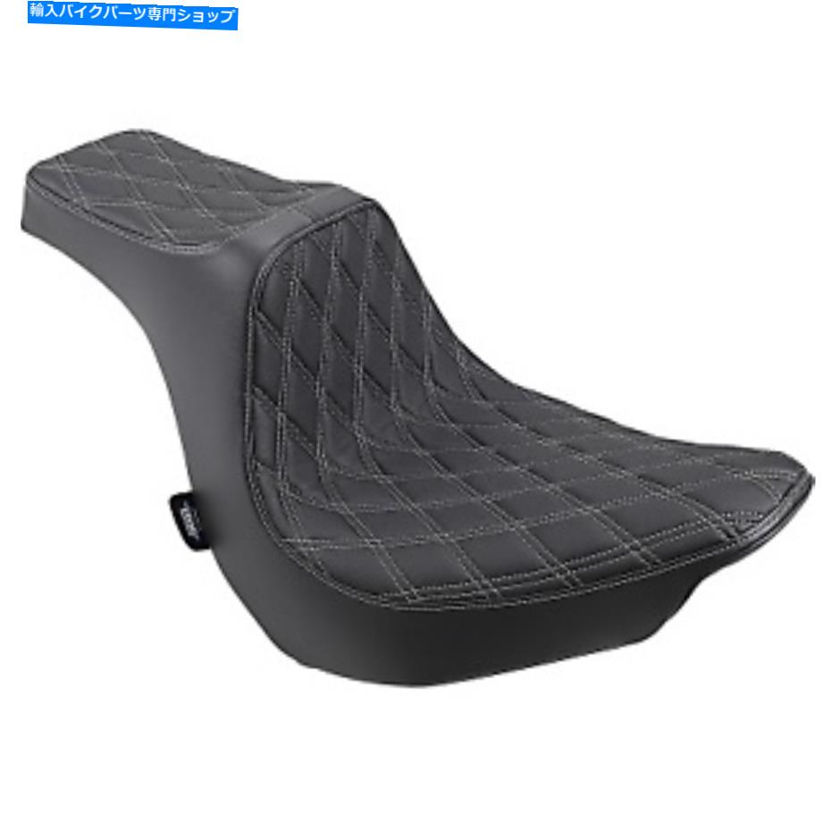シート ドラッグスペシャリ - 0802-1189 - Predator IIIシート、ダブルダイヤモンド - 銀のスレッド Drag Specialties - 0802-1189 - Predator III Seat, Double Diamond - Silver Thread【並行輸入品】｜Us Custom Parts Shop USDM