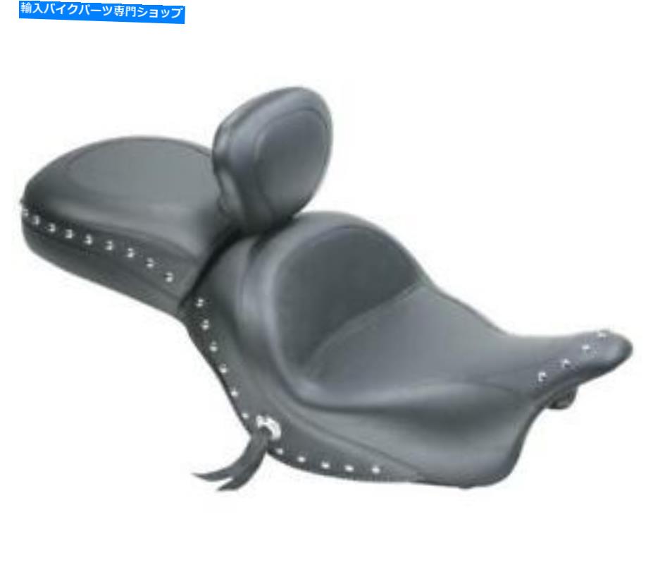 シート マスタング79370ドライババックレスト付きワイドツーリングツーピースシート - スタッド Mustang 79370 Wide Touring Two-Piece Seat with Driver Backrest - Studded【並行輸入品】