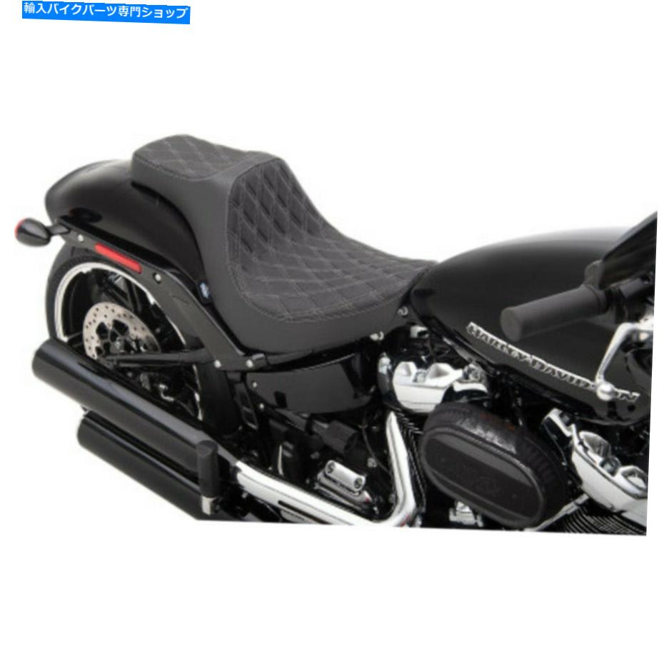 シート ドラッグスペシャリー捕食者IIIダブルダイヤモンドシルバーシート2UP 18+ハーレーブレイクアウト Drag Specialties Predator III Double Diamond Silver Seat 2Up 18+ Harley Breakout【並行輸入品】