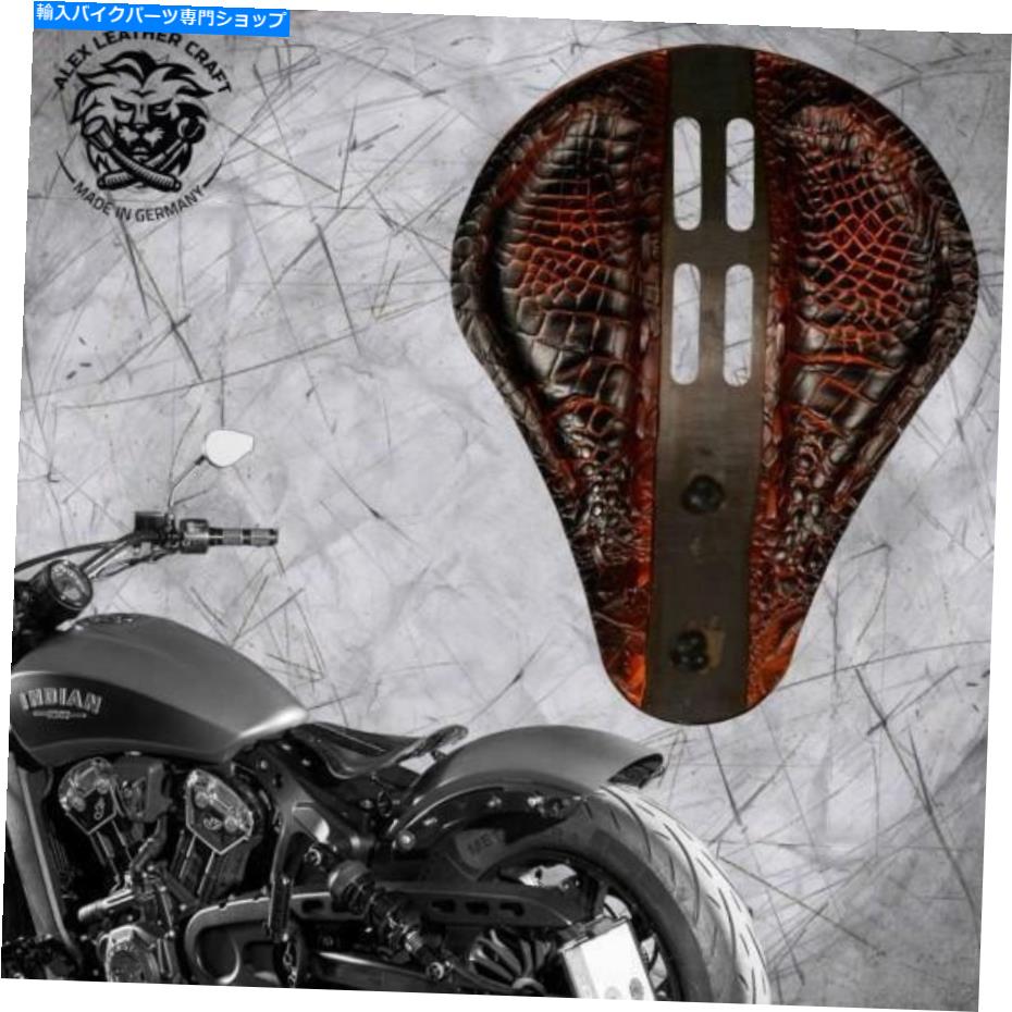 シート Bobber Seat Indian Scout~17 +マウントキット＆スプリングス4Fourth Saddle Tan Croco Bobber Seat Indian Scout since`17 +mounting kit&springs 4fourth saddle tan croco【並行輸入品】