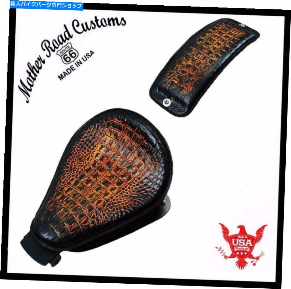 シート 2010-2021 Sportster Harley Seat Pad Kit Ant Brn Gator All Models Realther USA BC 2010-2021 Sportster Harley Seat pad Kit Ant Brn Gator All Models Leather USA bc【並行輸入品】