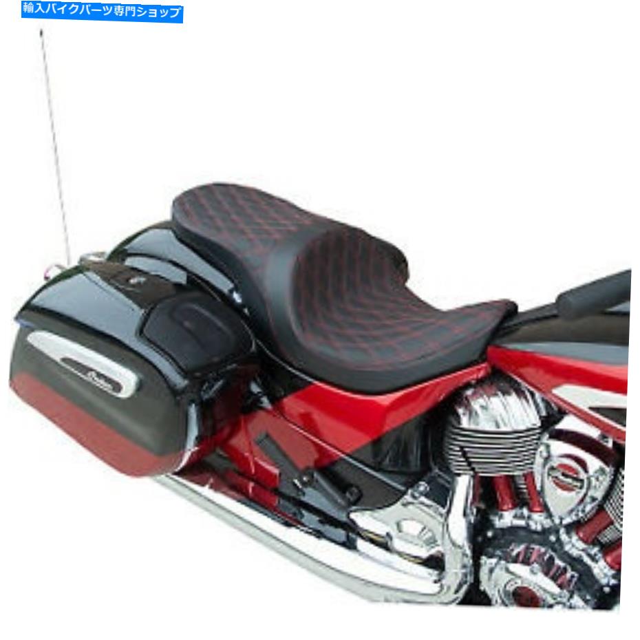 シート ドラッグスペシャリーロープロファイルツーリングシートダブルダイヤモンドレッドソーラー反射 Drag Specialties Low Profile Touring Seat Double Diamond Red Solar Reflective【並行輸入品】