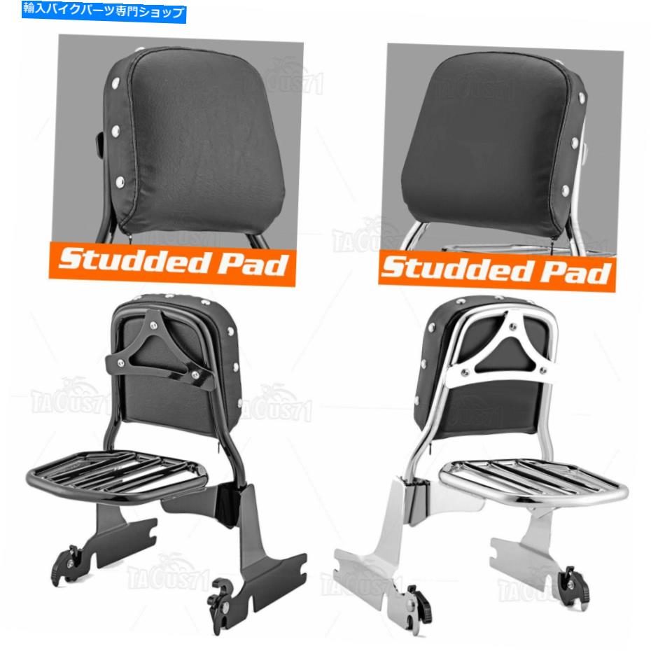 シーシーバー 背もたれのSissy Bar＆Studded Pad＆Luggage Rack for Harley 2000-2017 Backrest Sissy Bar & Studded Pad & Luggage Rack For Harley 2000-2017【並行輸入品】｜Us Custom Parts Shop USDM