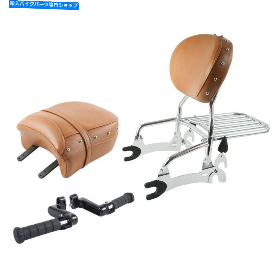 シーシーバー Sissy Bar Backrest旅客シートリアフットペグヴィンテージ14 + Sissy Bar Backrest Passenger Seat Rear Foot Peg Fit For Indian Chief Vintage 14+【並行輸入品】