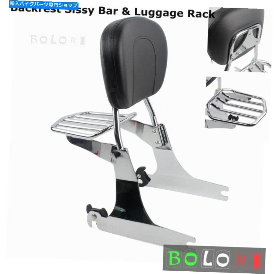 シーシーバー Harley Dyna Fat Bob FXDF 2006-2019のためのクロムシスバー荷物バックバックレスト Chrome Sissy Bar Luggage Rack Backrest For Harley Dyna Fat Bob FXDF 2006-2019【並行輸入品】