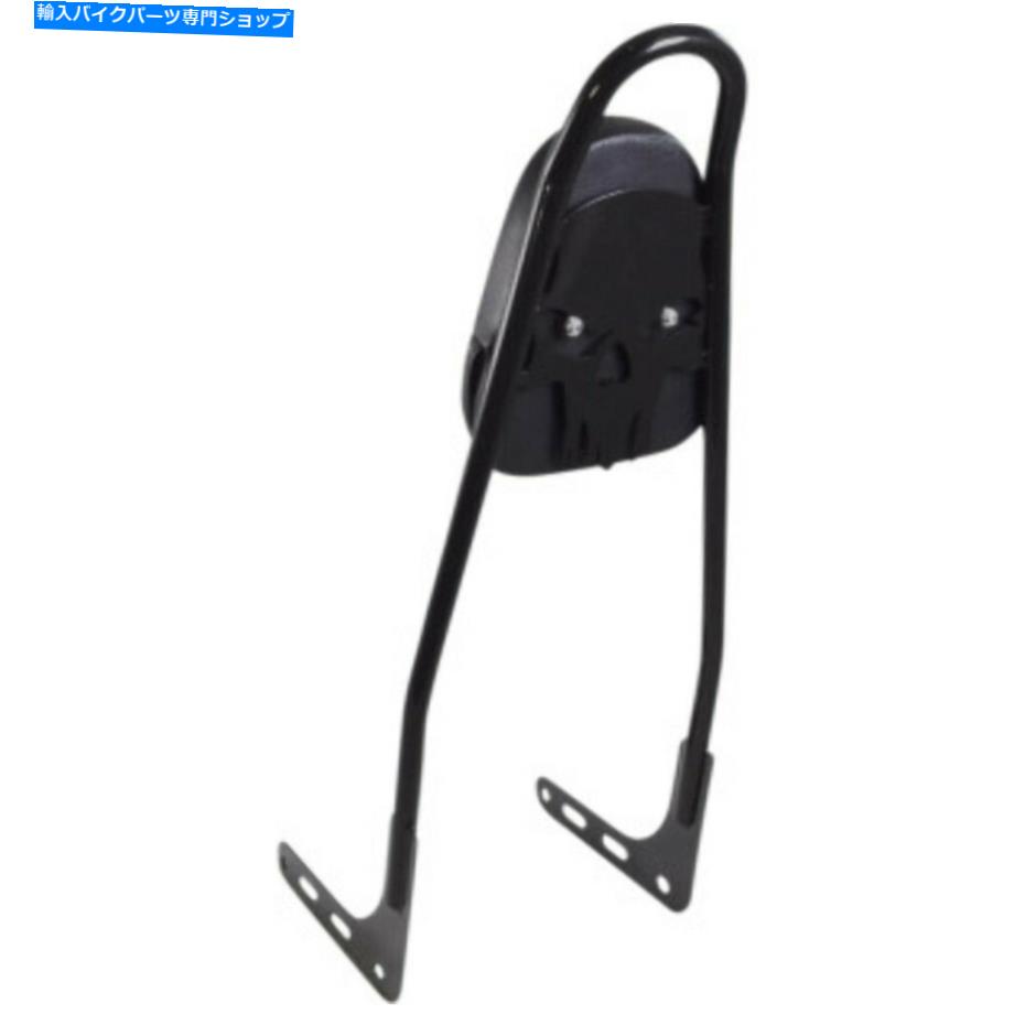 シーシーバー マザーウェルワンピースリアシシーバーパッドグロスブラックスカルハーリーフローフルフチ Motherwell One Piece Rear Sissy Bar Pad Gloss Black Skull Harley FLDE FLHC 18+【並行輸入品】