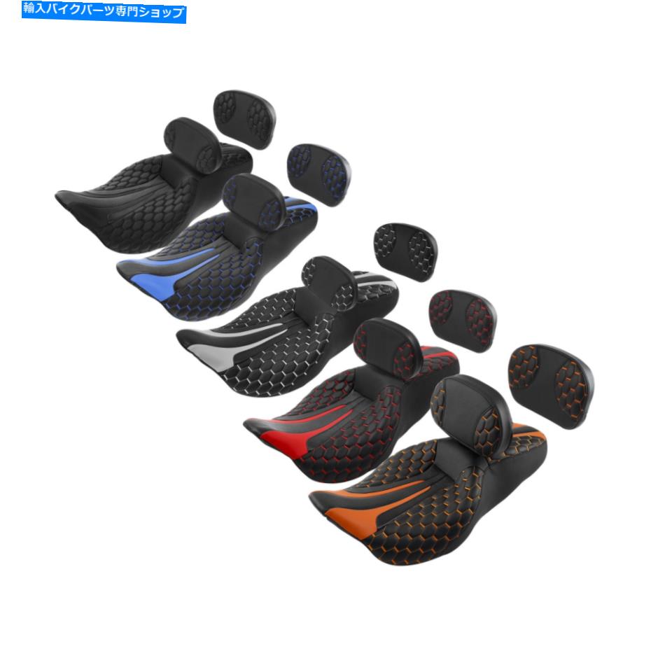 シーシーバー 運転席＆旅客席W /ライダー＆Sissy Bar Pad Fit for Harley Touring 2009-2021 Driver & Passenger Seat w/ Rider & Sissy Bar Pad Fit For Harley Touring2009-2021【並行輸入品】