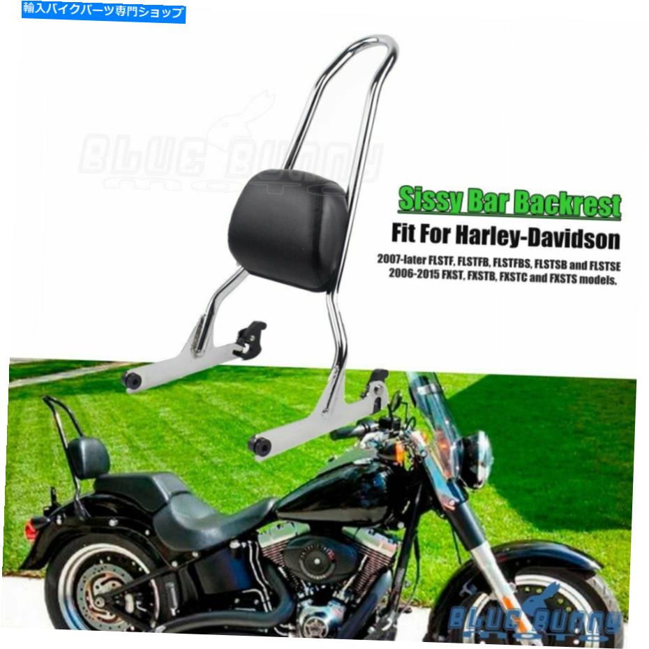 シーシーバー Harley Fatboy Flstf用クロムSissy Barの背もたれの後部旅客パッドW / Boltキット Chrome Sissy Bar Backrest Rear Passenger Pad w/ Bolt Kit For Harley Fatboy FLSTF【並行輸入品】