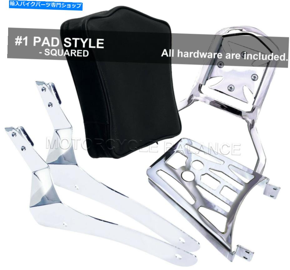 シーシーバー ヤマハV-STAR 950 1300旅客Sissy Barバックレストラッグラッククロム Yamaha V-Star 950 1300 Passenger Sissy Bar Back Rest with Luggage Rack Chrome【並行輸入品】