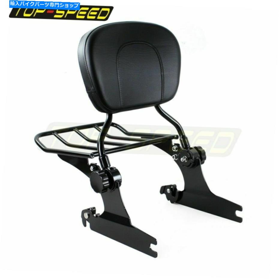 シーシーバー ハーレーソフテイル05-15のための調整可能な旅客背もたれのSissy Barの荷物のラック Adjustable Passenger Backrest Sissy Bar Luggage Rack For Harley Softail 05-15【並行輸入品】