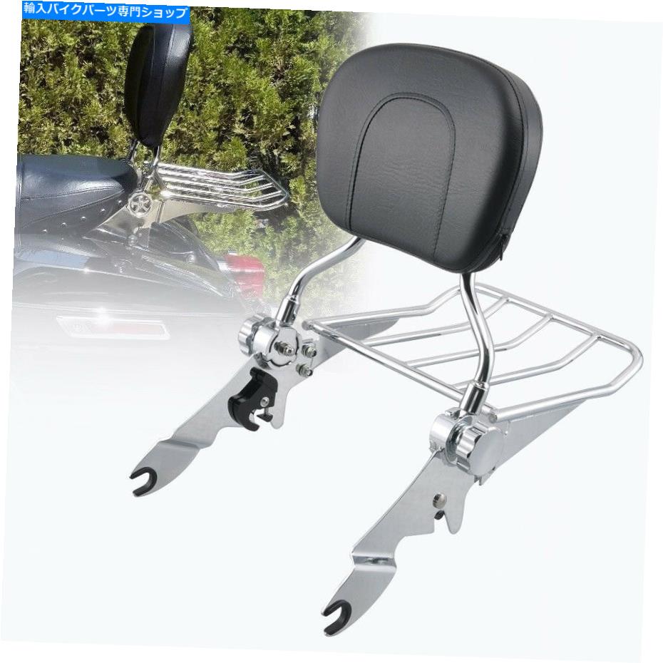 シーシーバー ハーレーストリートグライド2009-20のための荷物ラックパッド Sissy Bar Passenger Backrest W/ Luggage Rack Pad For Harley Street Glide 2009-20【並行輸入品】|Us Custom Parts Shop USDM