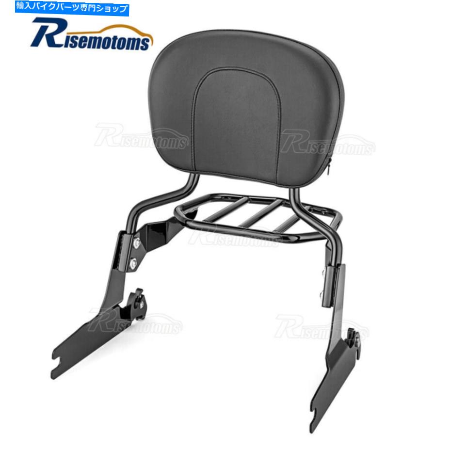シーシーバー グロスブラックバックレスト・シシーバーラージパッド+ラゲッジラックfxSB Gloss Black Backrest Sissy Bar Large Pad + Luggage Rack For Harley Breakout FXSB【並行輸入品】