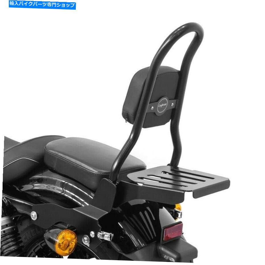 シーシーバー Sissy Bar Ohio M for Harley Sportster 883 Superlow 11-20荷物ラックブラック付き Sissy Bar Ohio M for Harley Sportster 883 Superlow 11-20 with luggage rack black【並行輸入品】