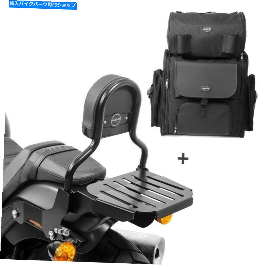 シーシーバー ハーレーソフト脂肪ボブ114 18-21用のSissy Bar Cl +テールバッグ Sissy Bar CL + Tail Bag for Harley Softail Fat Bob 114 18-21 with rack【並行輸入品】
