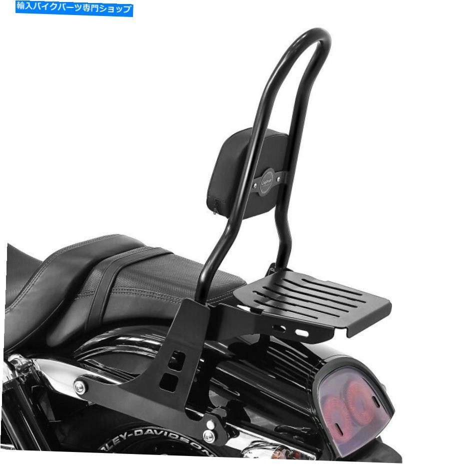 シーシーバー Sissy Bar CSL W。ハーレー - ダビッドソンダイナ脂肪ボブ10-17ブラック Sissy bar CSL w. luggage rack for Harley-Davidson Dyna Fat Bob 10-17 black【並行輸入品】