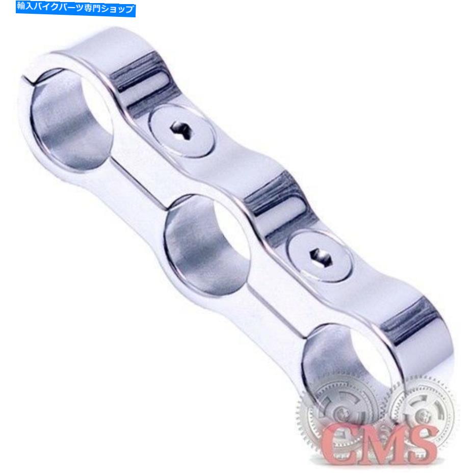 クロームパーツ クロム油ライン3ホースガイドビレットアルミニウムクランプフィットハーレーダビッドソンモデル Chrome Oil Line 3 Hose Guide Billet Aluminum Clamp fits Harley Davidson Models【並行輸入品】|Us Custom Parts Shop USDM