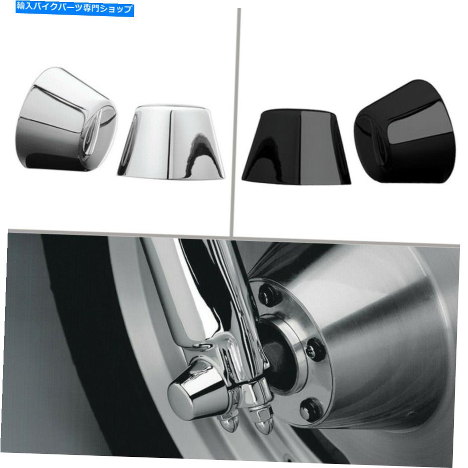クロームパーツ Harley Suftail Touring Street GlideのためのChrome Blackフロントアクスルキャップナットカバー Chrome Black Front Axle Cap Nut Cover For Harley Softail Touring Street Glide FL【並行輸入品】