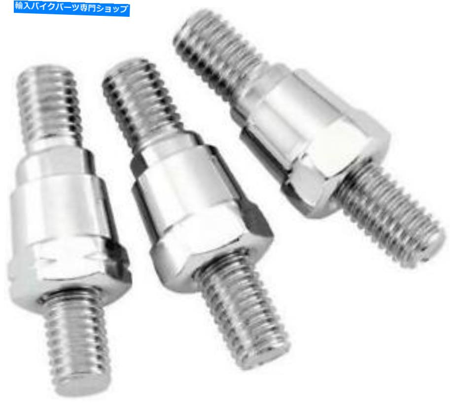クロームパーツ ビークマスターミラーアダプタ8mm男性から10mmの男性クロム3パック BikeMaster Mirror Adapter 8mm Male to 10mm Male Chrome 3-Pack【並行輸入品】
