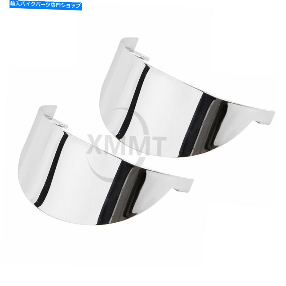 クロームパーツ Harley Flhtc flht flhr fltr flstcのための2ピースクロムフロントターンシグナルライトバイザー 2Pcs Chrome Front Turn Signal Light Visor For Harley FLHTC FLHT FLHR FLTR FLSTC【並行輸入品】|Us Custom Parts Shop USDM