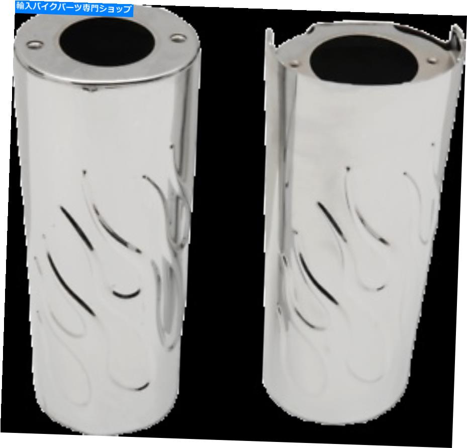 クロームパーツ ドラッグスペシャリークロム+2 + 2インチフォークスライダーカバー - 0411-0149 Drag Specialties Chrome +2 in. Flame Fork Slider Covers - 0411-0149【並行輸入品】|Us Custom Parts Shop USDM