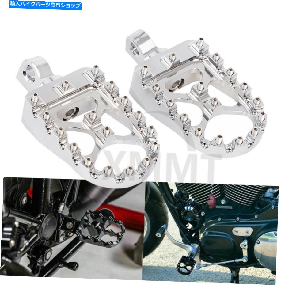 クロームパーツ 1pair Chrome回転フットペッグカスタムフットペグはハーリーダイナスポーツスターXL 1Pair Chrome Rotating Footpegs Custom Foot Pegs For Harley Dyna Sportster XL【並行輸入品】