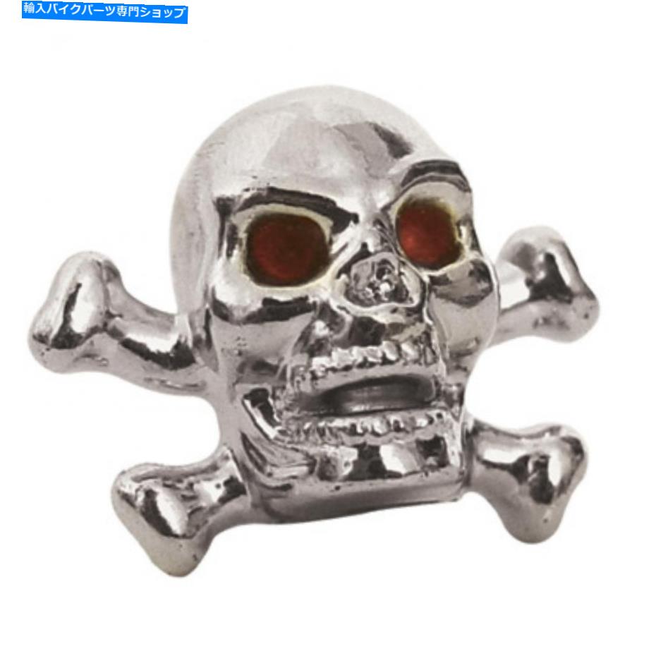 クロームパーツ Trik Topz頭蓋骨と骨バルブキャップクロム Trik Topz Skull and Bones Valve Caps Chrome【並行輸入品】